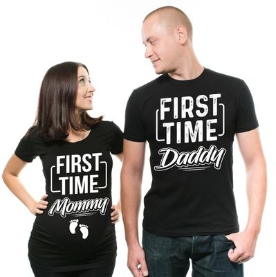 First Time Daddy First Time Mommy Pregnancy T-shirt True Maternity Shirt Couple