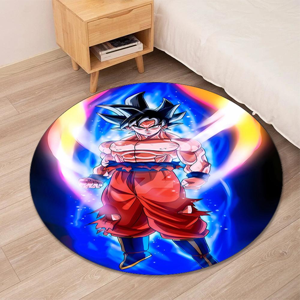 Dragon Ball Printed Round Rug Carpet Chair Rug Area Rug Entryway Doormats,for Office Chair Living Room Bedroom Kitchen Room.