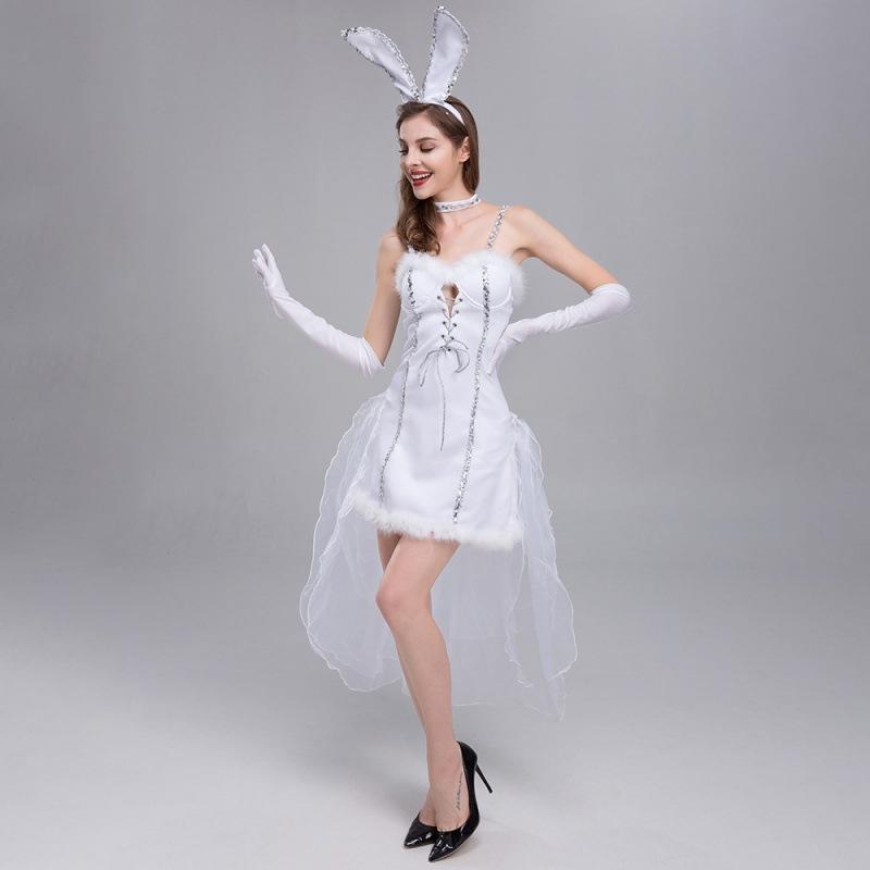Resurrection Halloween Bar Bunny Costume Gogo Lead Dancing Costume DJ Group Dance Costume Bunny Costume Stage