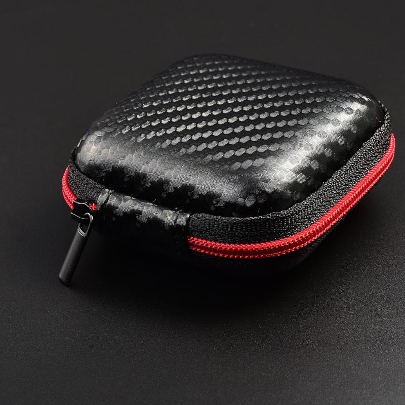Carbon Fiber Waterproof Carrying Case Storage Pouch Cable Management Bag for Headphones and Chargers