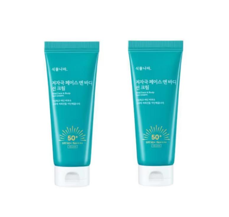 Shingmulnara Oxygen Water Face & Body Sun Cream SPF50+ PA++++ Mild Sunscreen 150ml × 2