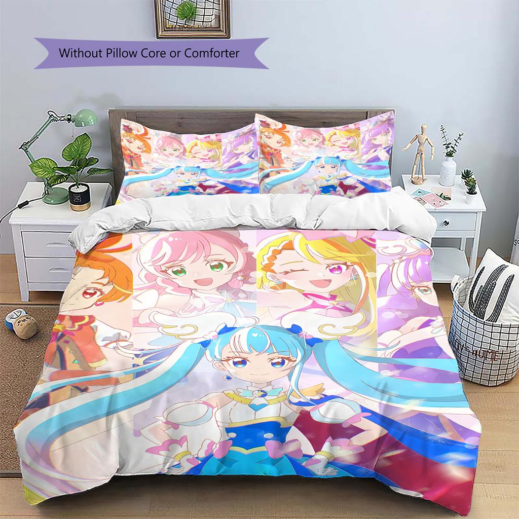 Pretty Cure Best Friends Duvet Cover & Pillowcases, Pretty Cure Fan Bedding, Perfect Gift.chl