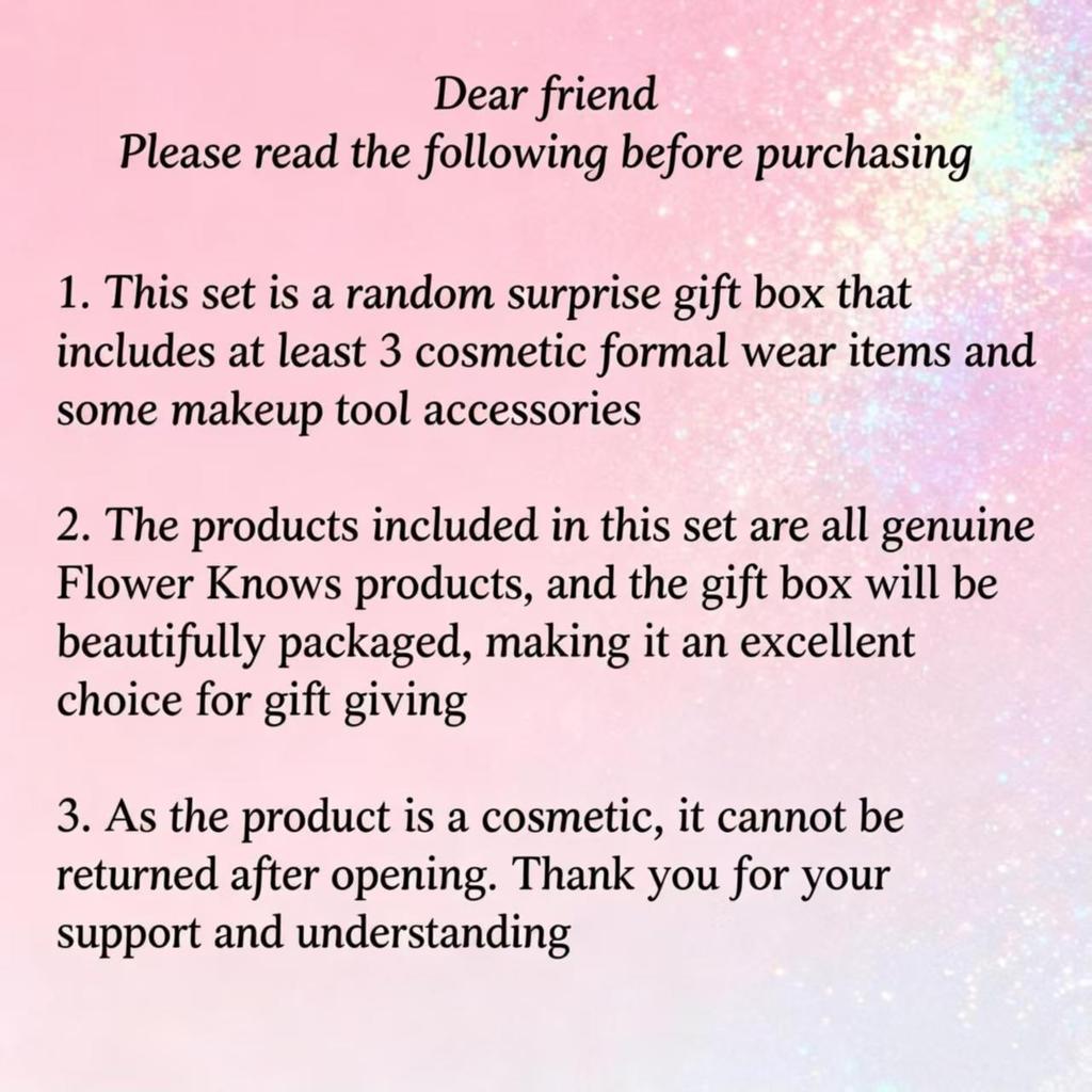 Flower Knows Set Surpriză Cutie Oarbă (3-4 produse) cu articole incluse aleatoriu, cum ar fi fard de pleoape, fard de obraz, ruj și accesorii mici.