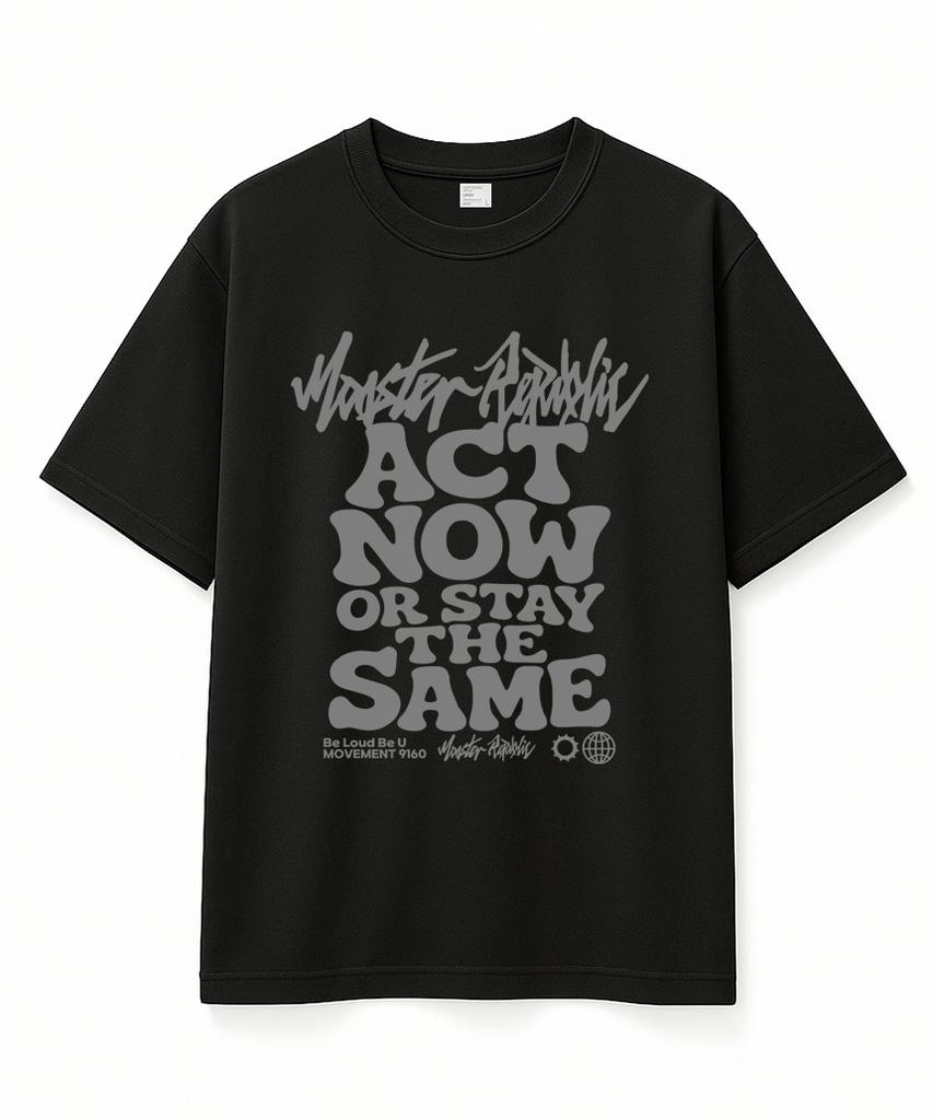 MONSTER REPUBLIC Act Now Grey T-Shirt Black_9160