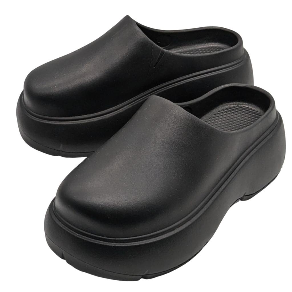 Clog Thick EVA Japanese Shoe [APOSITV] Women's Sandals, Sole, Lightweight, Black, (Black, Sizes, Adult, Alphabet, LL)