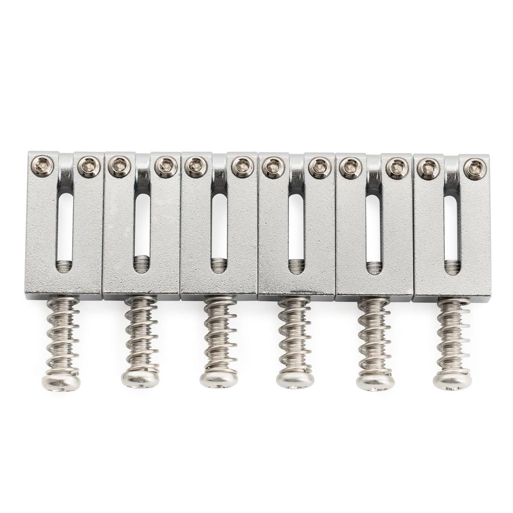 Musiclily Ultra 10.5mm Brass Bridge Saddles for ST Strat/TL Telecaster Electric Guitars, Chrome (Set of 6)