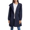 Women Solid Stripe Rain Jacket Outdoor Plus Waterproof Hooded Raincoat Windproof