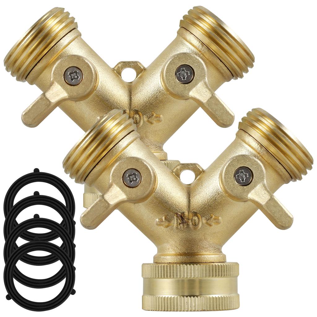 3/4inch Hose Splitter Heavy Duty 2 Way Garden Hose Connector Y Connector Distributor for Outdoor Faucet