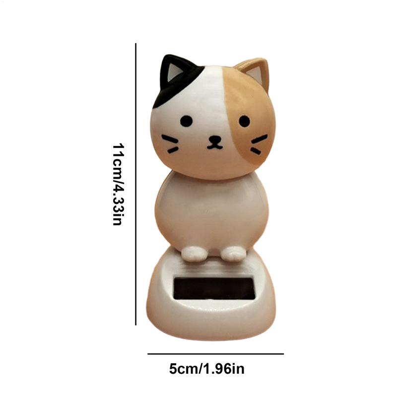 Solar Shaking Cat Car Decoration Cartoon Cat Toy Dashboard Decorations Solar Shaking Head Doll Black Cat Small Gadget Decor
