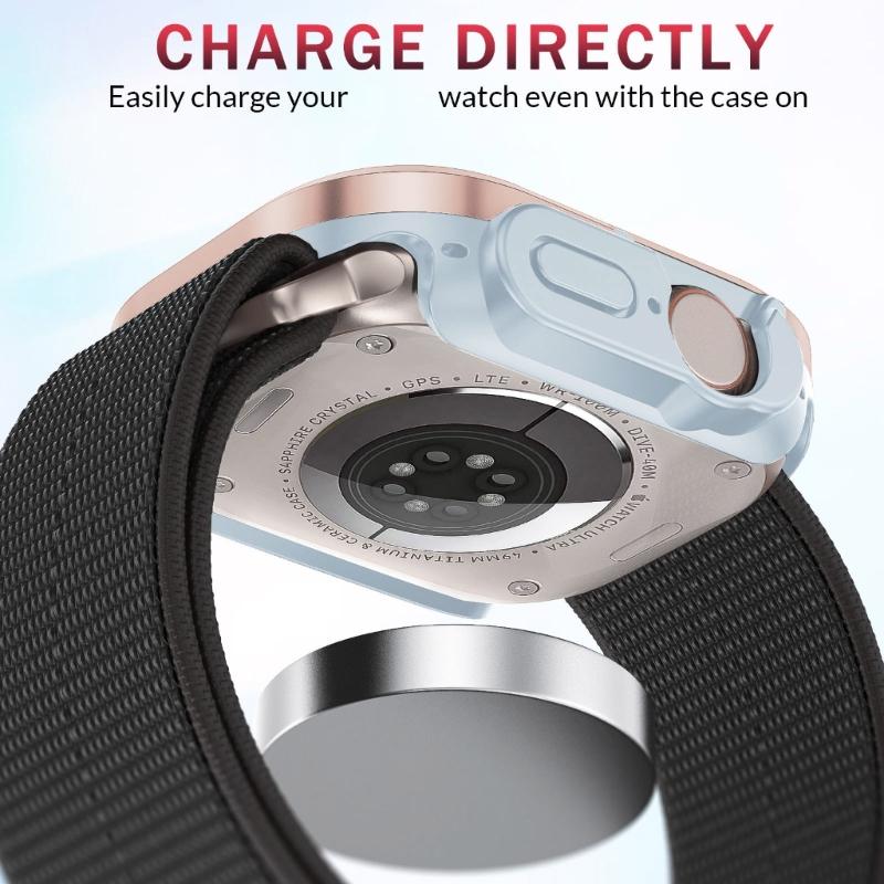 40/41/44/45mm Bumper Case Slim- Protective Cover Lightweight Aluminum & TPU Case Fitting for Watch S8/7/6/5/4/SE2