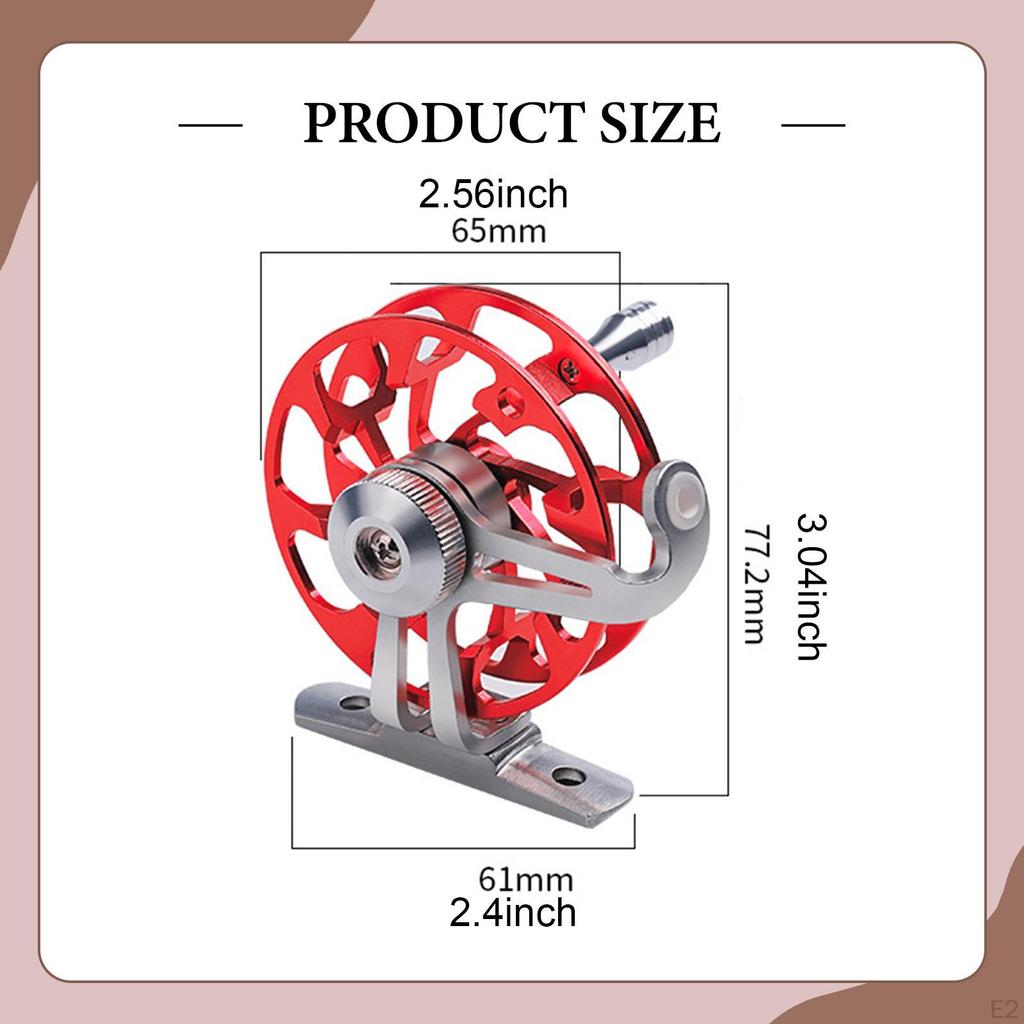 3 Kg Lightweight Ice Fishing Reel, 65 Mm Spool Made Entirely of Metal, Accessories for Fresh