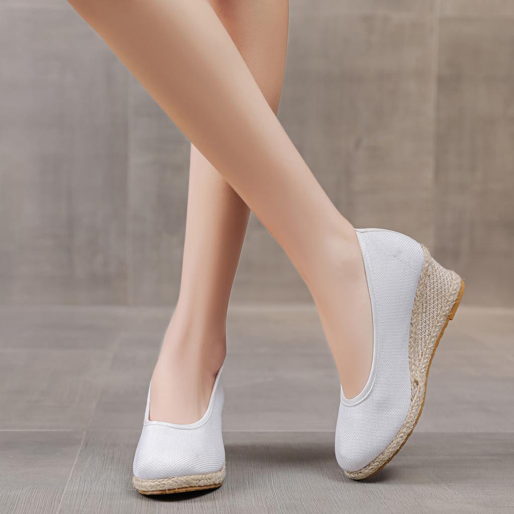 Wedges Woman Spring Summer Espadrilles Women Casual Slip-On Loafers Heeled Shoes Comfort Shallow Pumps Footwear Zapatos Mujer