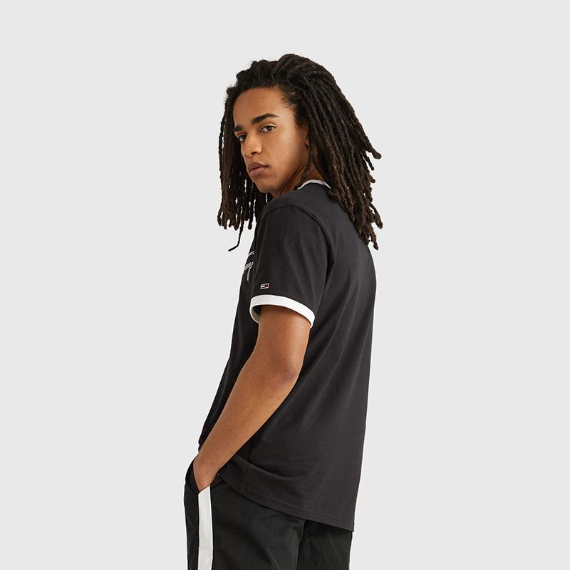 Tommy Hilfiger Cotton Casual Commuter Trimmed Logo Embroidered Fitted Short Sleeve T-Shirt Men tops DM0DM16324BDS