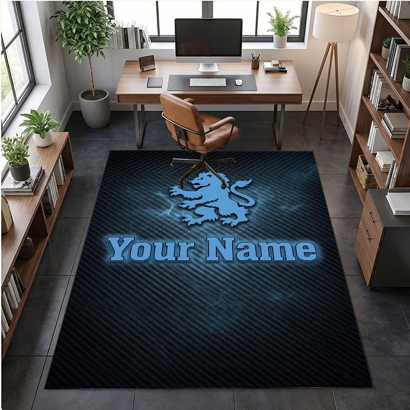Crystal Velvet Rug Aston Villa Print Custom Name Text Floor Mat Home Decor