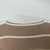 FOXEY 24 Year 44134 Beige X White Cotton Knit Top Olivia Stripe Knit Pullover Tops 40 Beige X whiteUsed