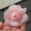 5Pcs 8cm Silk Roses Flower Head DIY Burnt Fabric Hair Flowers  Women Hair Accessories