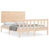 VidaXL Cadre de lit avec tête de lit 140x190 cm bois massif 3193381