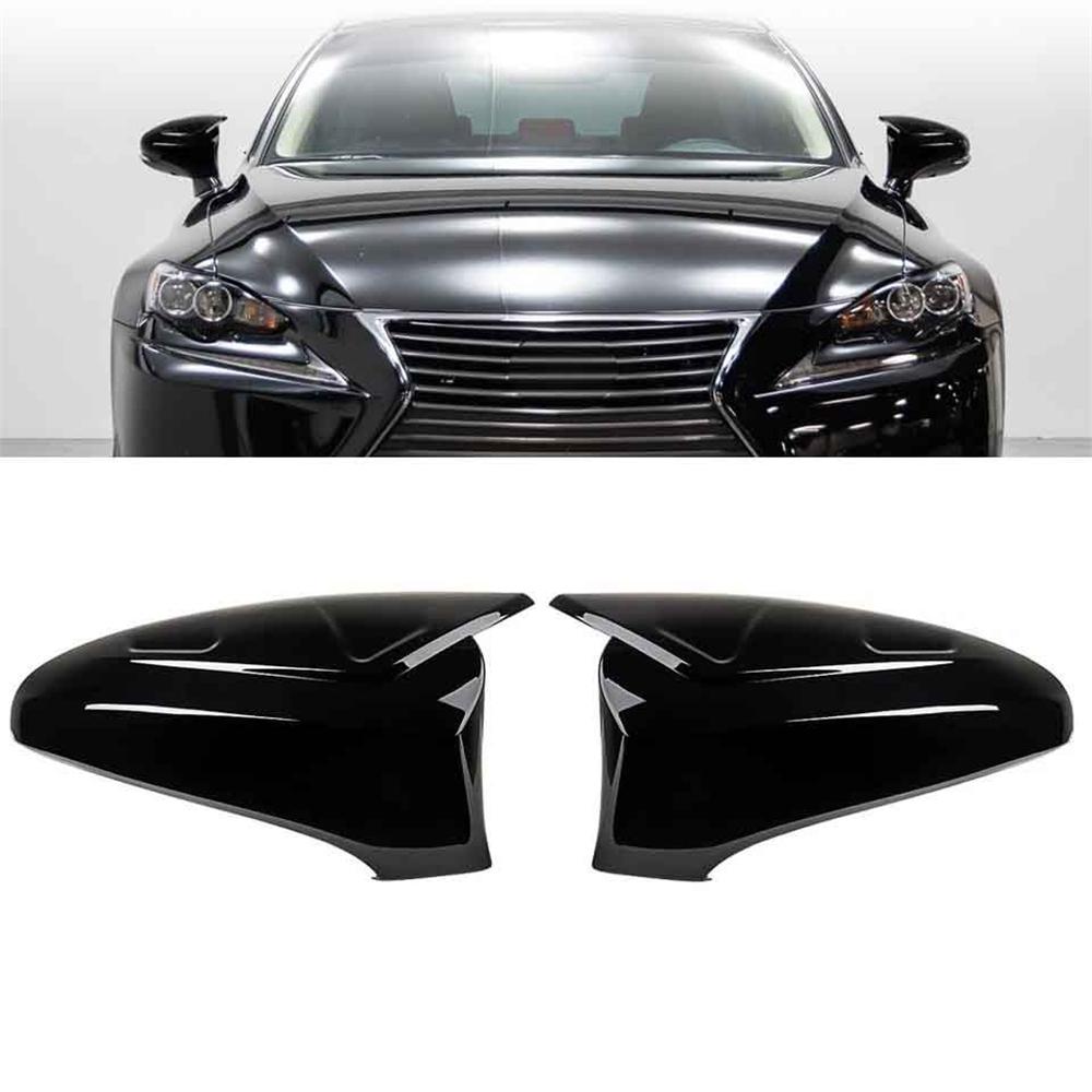 M Style Horn Glossy Black Mirror Cover Caps For Lexus IS RC 200 300 350 450 2014-2020