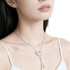 Silver Long Tassel Butterfly Necklace Women Can Pull Adjustment Spice Girl Collarbone Chain Niche High-End Light Luxury Accessories