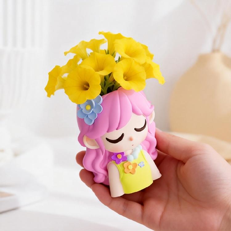 Unique Silicone Candle Mould Of Long Hair Girl Planter For Creation Art And Home Decoration Projects