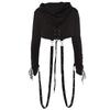 Women Gothic Punk Hoodies Bandage Sexy Vampire Halloween Sweatshirt Crop Top