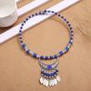 1PC Long Chain Ethnic Style Hair Jewelry Headpieces Forehead Dancing For Women Leaf Tassel Necklace Bohemia Headwear