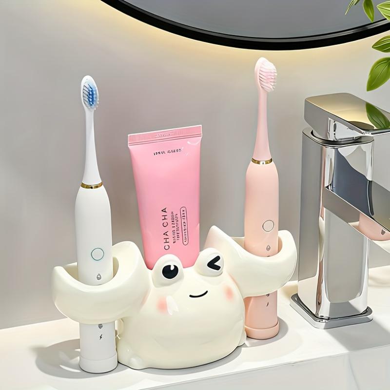 New Cartoon Crab Ceramic Electric Toothbrush Storage Rack Bathroom Washstand Toothpaste Toothbrush Holder Looks Great Next to Soap Dispenser
