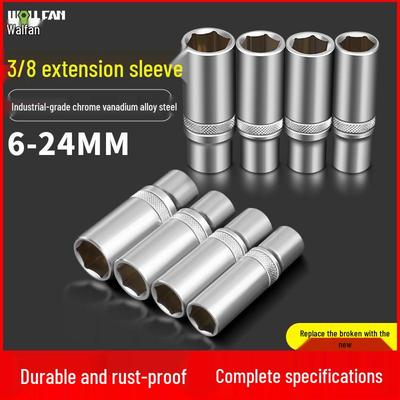 WolfFan 3/8 Zoll Antrieb Verlängertes Sechskant-Steckschlüssel-Set, 6-24MM Hohl-Innensechskant-Werkzeuge