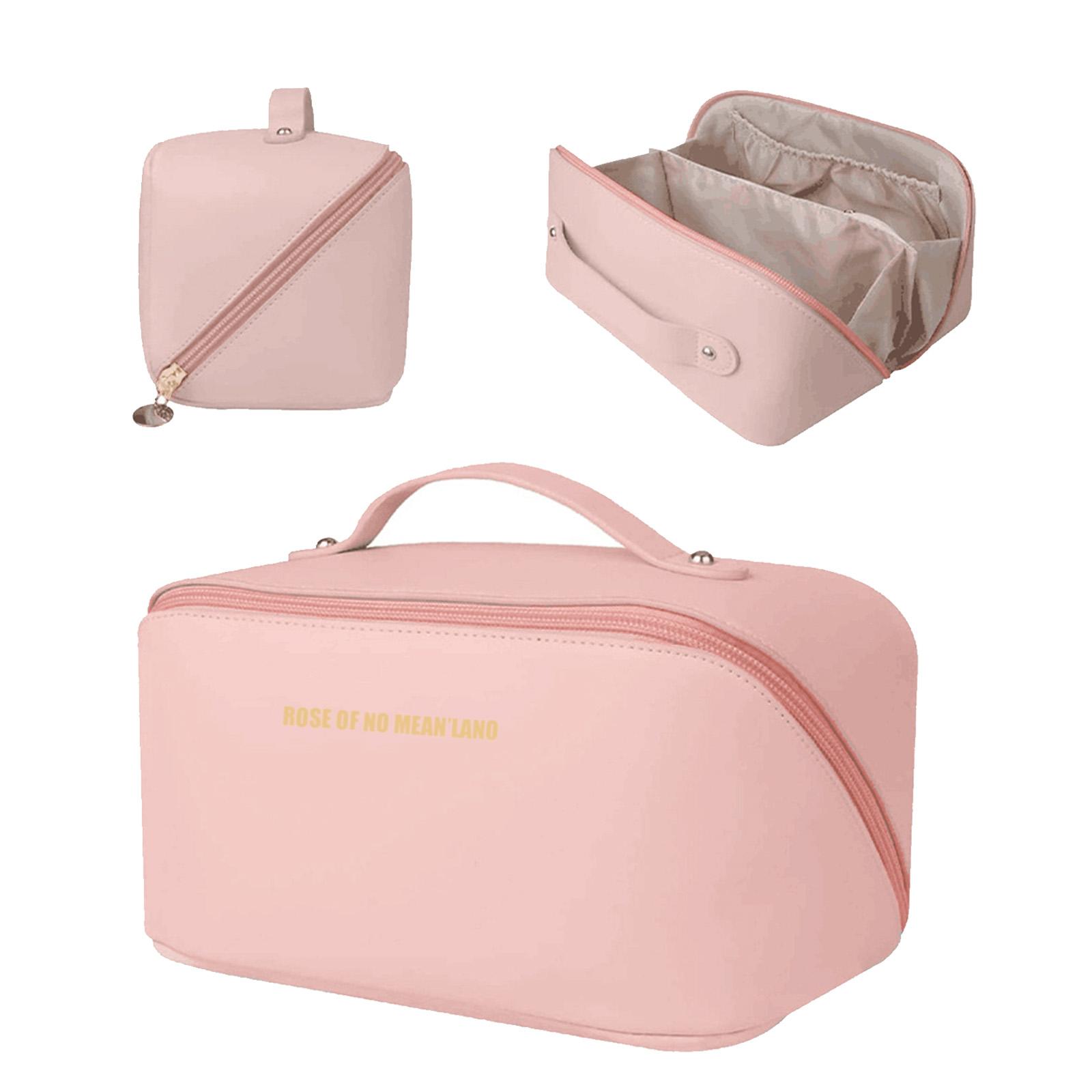 

1 шт. Элегантная и модная дорожная косметичка черного/розового цвета, женская косметичка большой вместимости, водонепроницаемая портативная сумка для хранения