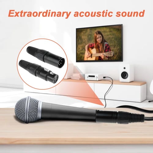 Xiatiaosann 4-Pin XLR Female Plug Connector & 4-Pin XLR Male Plug Connector, 4-Pin XLR Male Female Plug Audio Microphone Mic Connector for Speakers, M