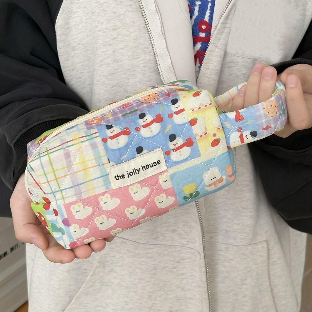 Large Capacity Pen Bag Cartoon Pattern Stationery Bag New Cosmetic Bag  Students Supplies