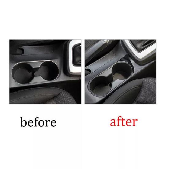 For Hyundai Elantra 2016-2018 Steel Carbon Fiber Water Cup Holder Panel Overlay