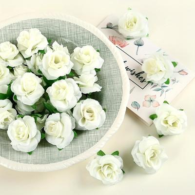 10/20Pcs White Artificial Flowers 4CM Fake Flowers Ornaments Christmas Wedding Decoration for Home Decor DIY Gift Accessories