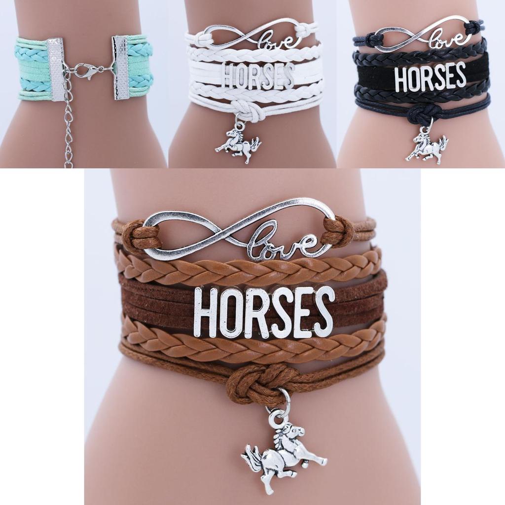 Kůň přání Slitina Kůň Přívěsek Ručně vyráběný Náramek Trendy Evropský a Americký Styl Perfektní Dárek Pro Oslavy Výročí