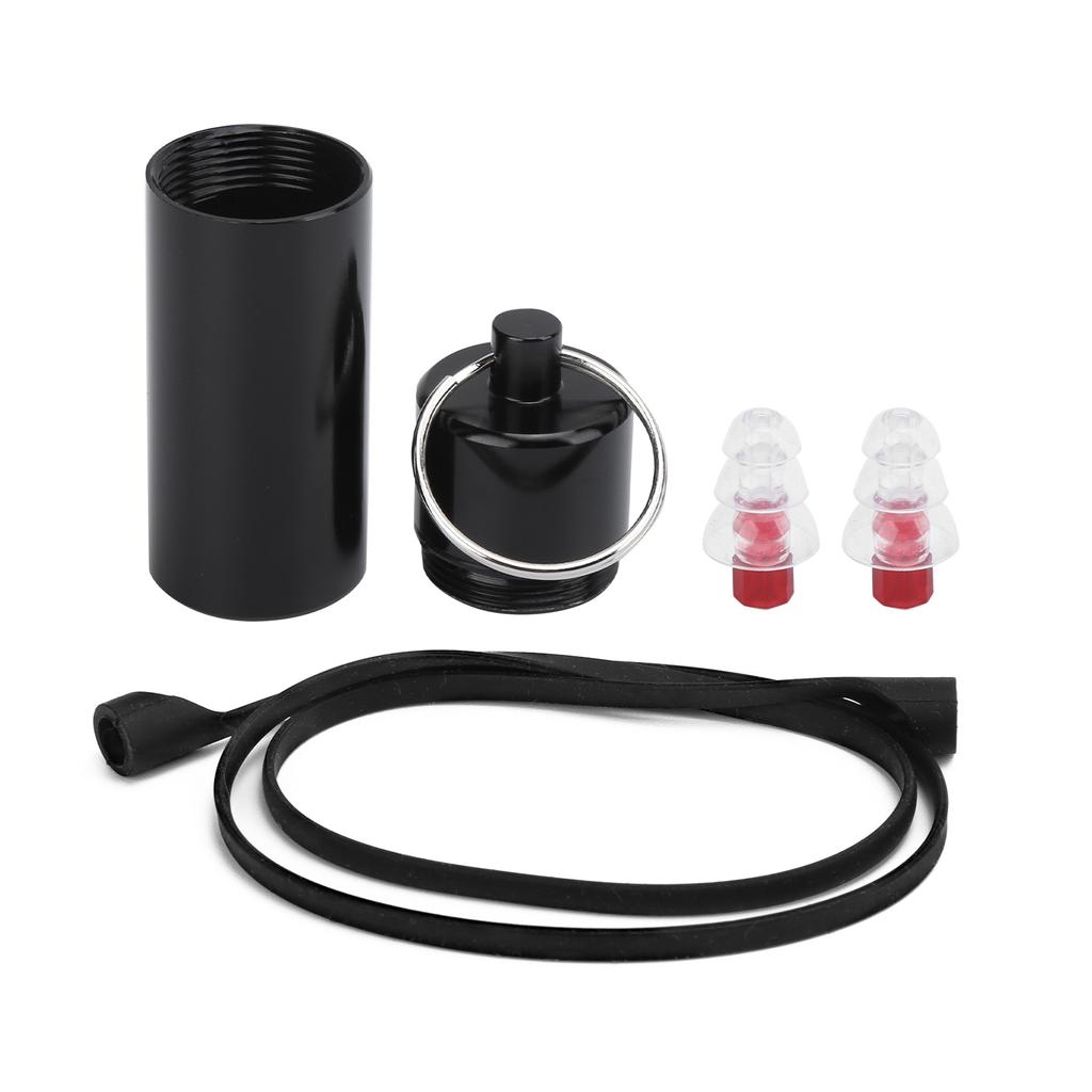 22x67mm Musician Ear Plug Red Noise Reduction Waterproof with Silica Gel Cord Storage Bottle