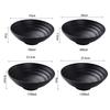 Soup Bowls Melamine Ramen Bowl Ring Stripes Pure Black Fruit Salad Bowl Japanese Style Large Capacity Noodle Bowl Rice