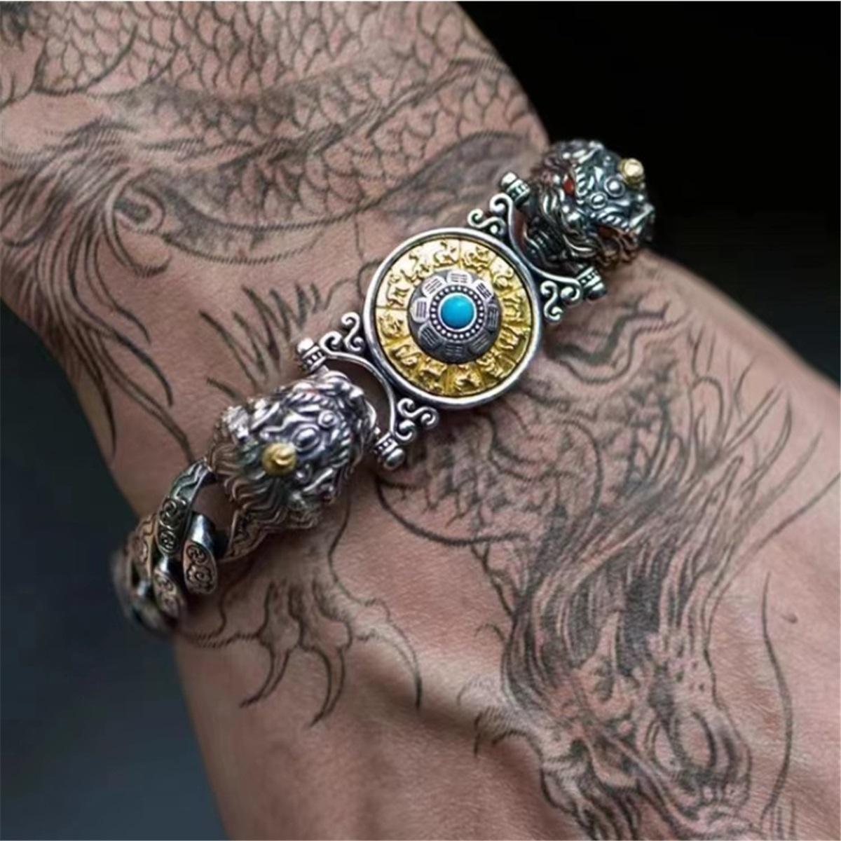 Zegenrijk Rijkdom Dier Pixiu Armband Mannen Handaccessoires Etnische Stijl Dierenriem Armband Mannen Sieraden 22cm