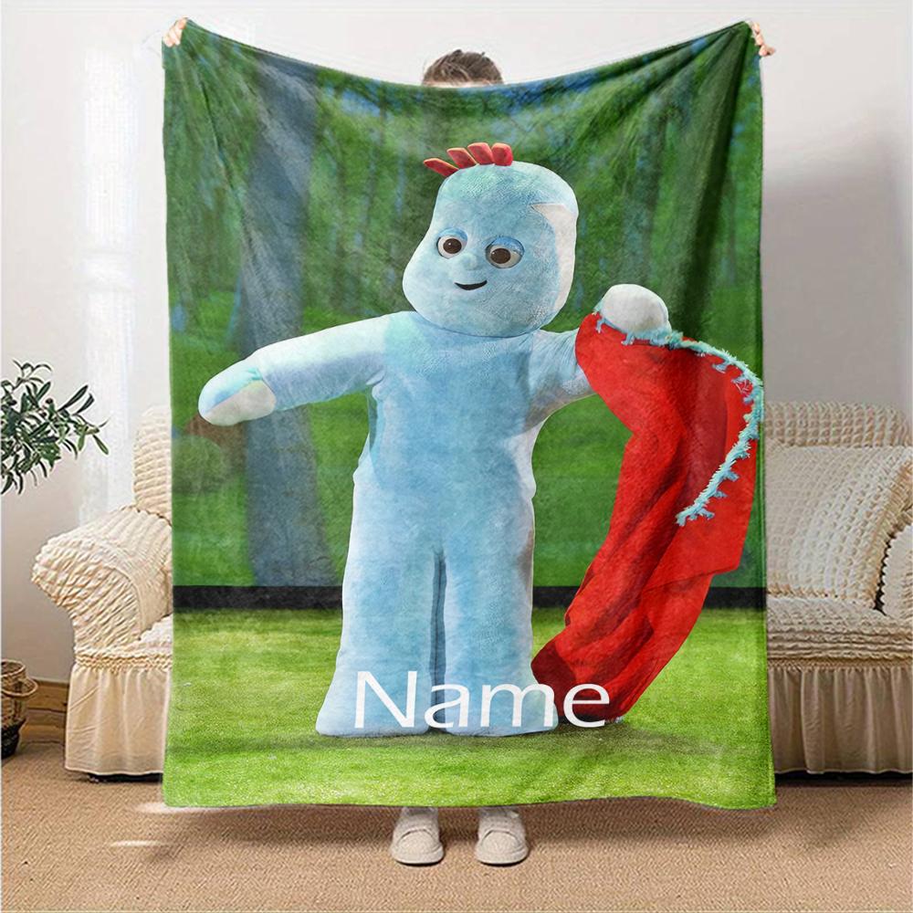 Custom Name In the Night Garden Theme Printed Blanket - Perfect for Couch, Bed, Travel & Outdoor Use | Machine Washable, Cozy & Durable.