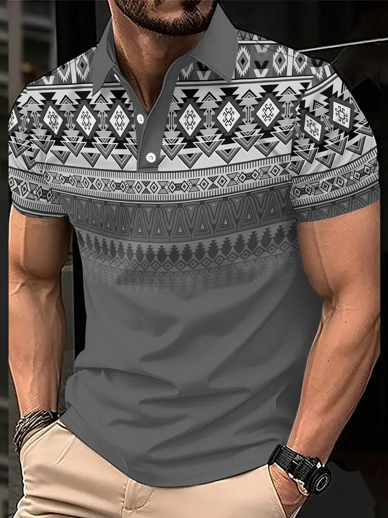 2026 Summer Men's Polo Shirt 3D Printed Pattern Breathable Lightweight Casual Sports Outdoor Men's Clothing