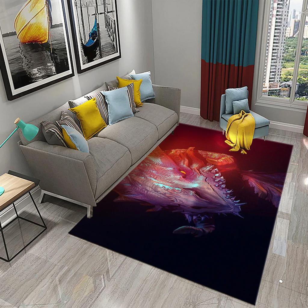 Modern Dragon Pattern Carpet for Living Room Bedroom Bathroom Entrance Non-slip Carpet for Children Play Home Decor Floor Carpet