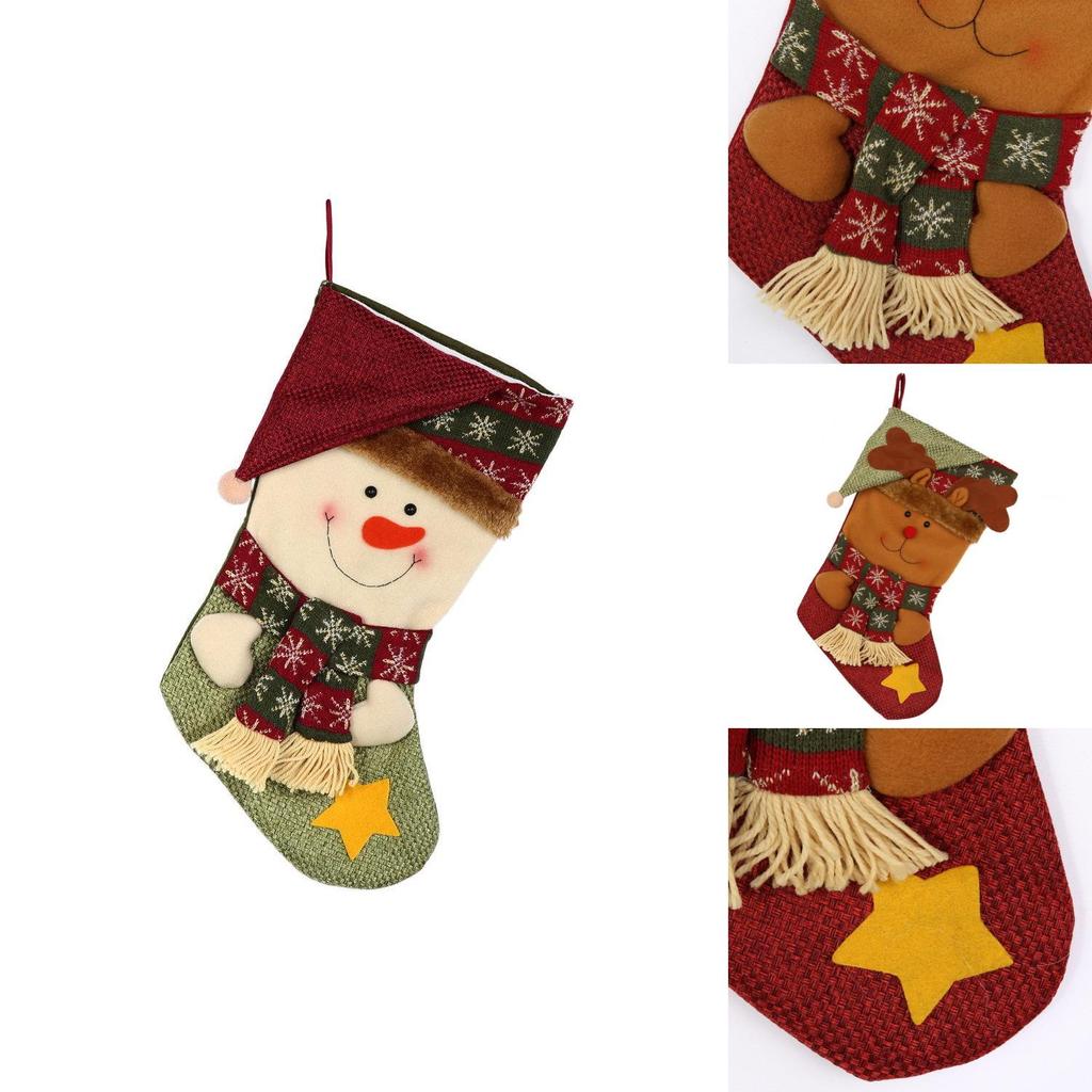 Christmas Stocking Handmade Nonwoven Santa Sock For Party Decor Gift For Friends