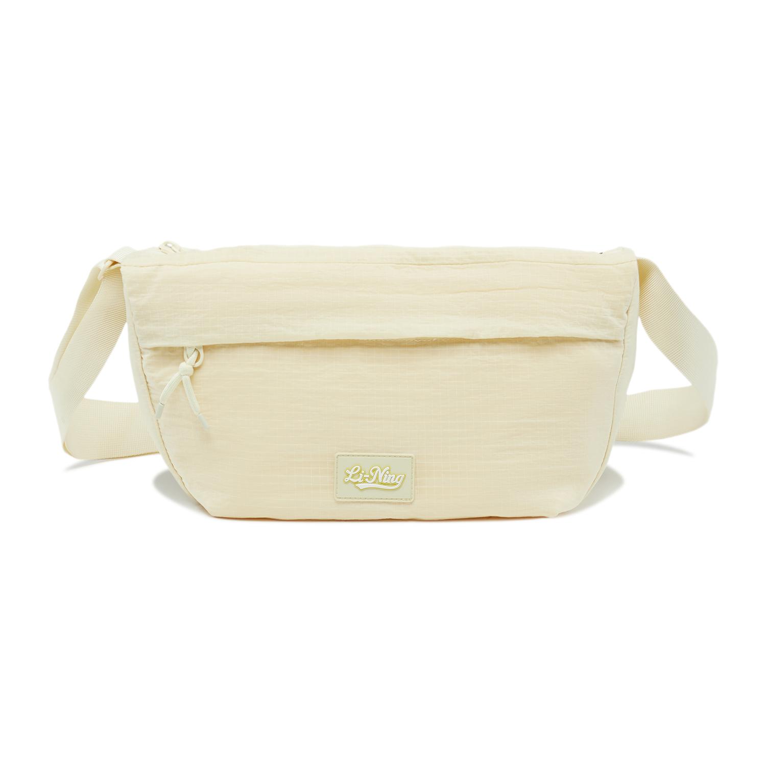

Новая полиамидная сумка через плечо LiNing, сумка кроссбоди, обычная, унисекс, кремово-желтая, ABDU187-2 32.0*8.4*19.1CM
