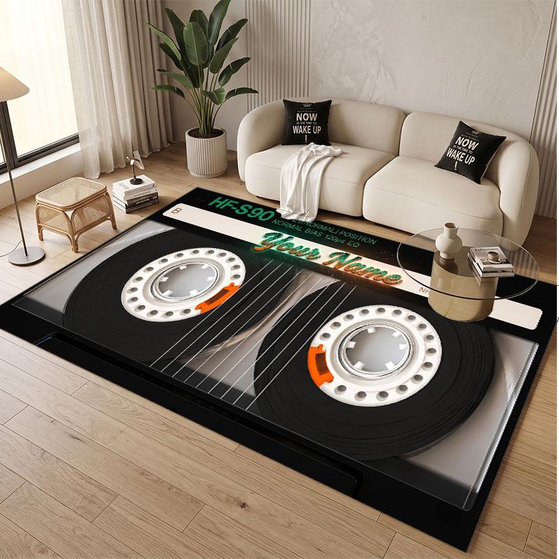 Other Similar Designs Theme Soft Crystal Velvet Rug Custom Name & Text Print Non Slip Floor Rug for Bedroom Living Room
