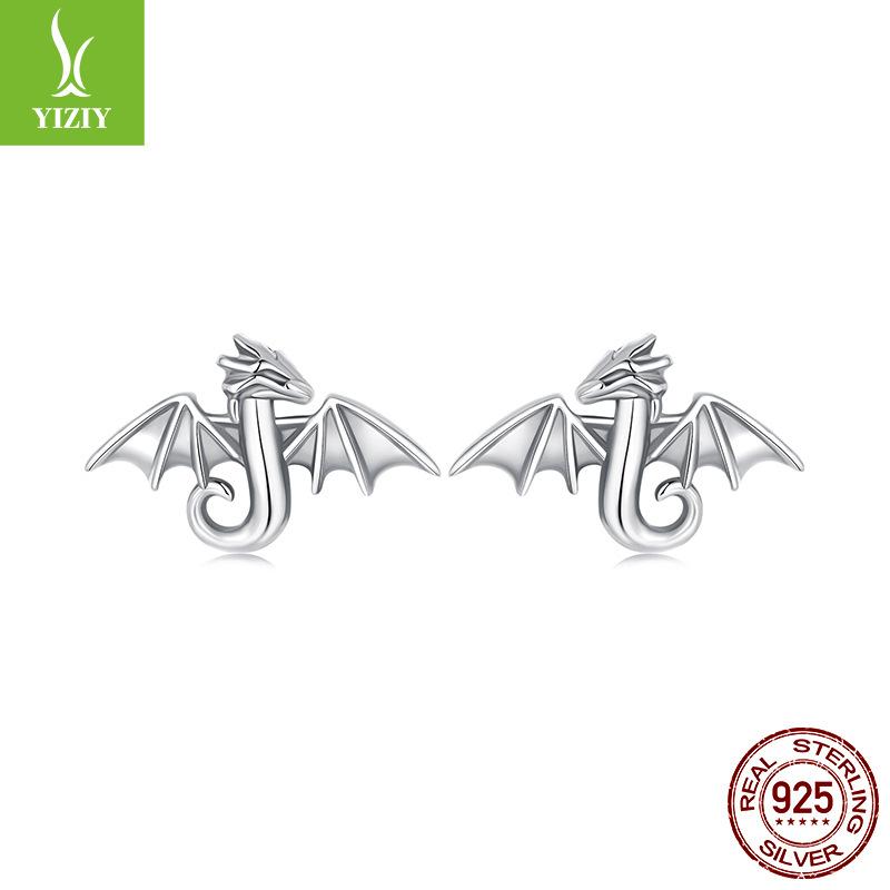 S925 Sterling Silber Mini Feilong Ohrstecker Personalisierte Retro Tier Kleine Ohrstecker Lager