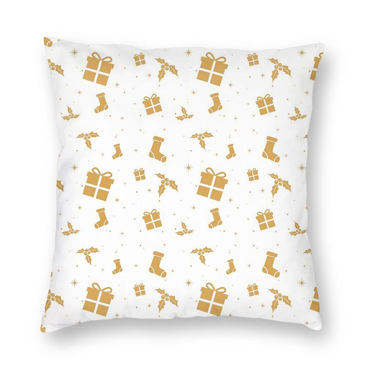 Merry Christmas Snowflakes Square Pillowcase Pillow Cover Cushion Throw Pillow for Home Bedroom Car 12x12Inch