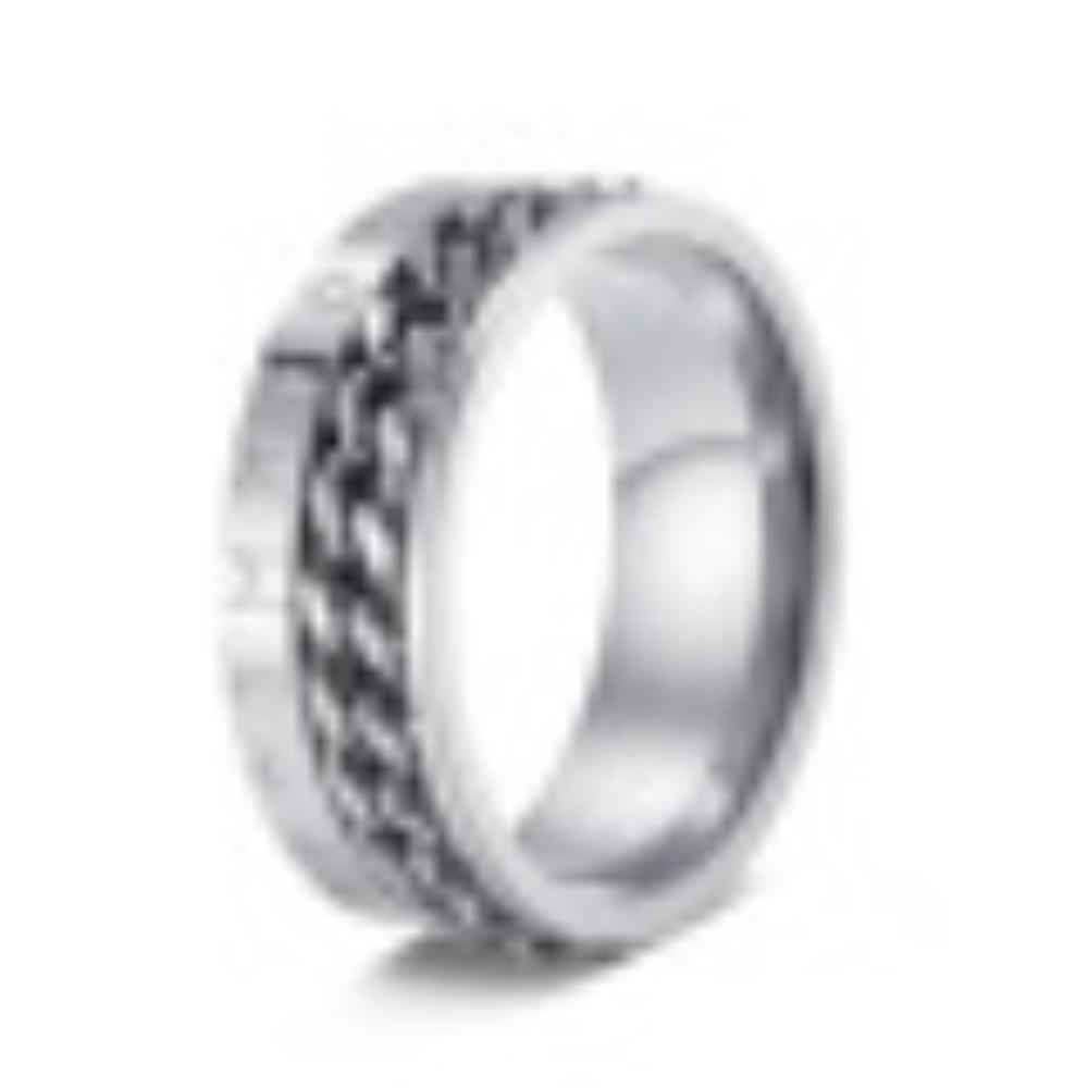 Men's Hip Hop Rotating Chain Titanium Steel Ring Personality Trendy Single Pinky Ring Student Fashion Jewelry