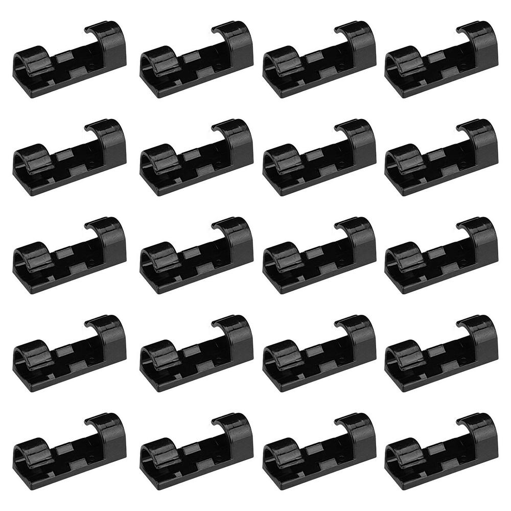 

20pcs Wire Wall Clamp Cable Winder Clip Desk Wire Clamp Finisher Wire Clamp Self-adhesive Cable Organizer Line Cable Clip Buckle чорний