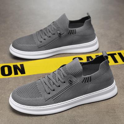 Designer Flying Woven Shoes, Lightweight Air-conditioned Shoes In Summer, Casual Low-top Board Shoes, Breathable