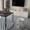 Round Checkerboard Carpet Dresser Thickened Carpet Home Living Room Bedroom Bedside Large Area Carpets Fluffy Soft Non-slip Rug