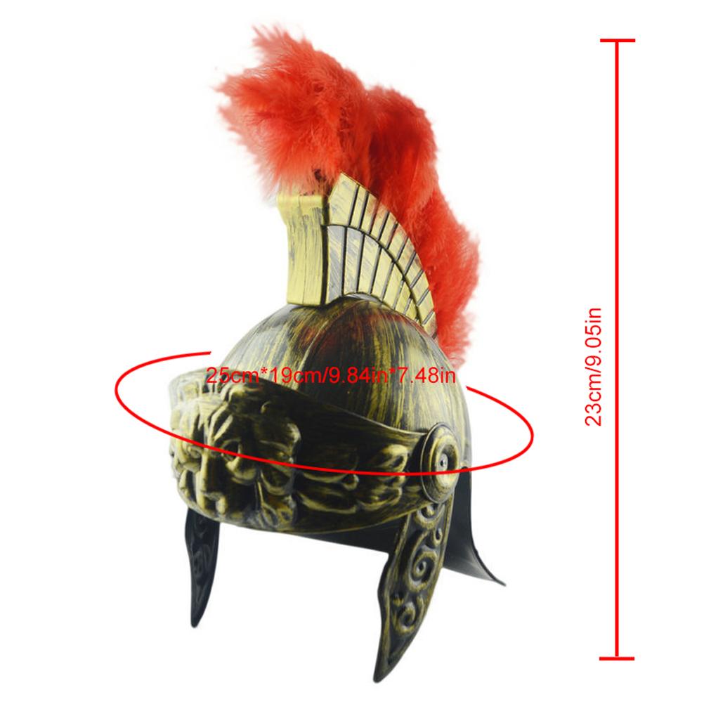 Romersk hjälm Guld Krigare Romersk Kämpare Cosplay Kostym Perfekt Accessoar för Män och Kvinnor